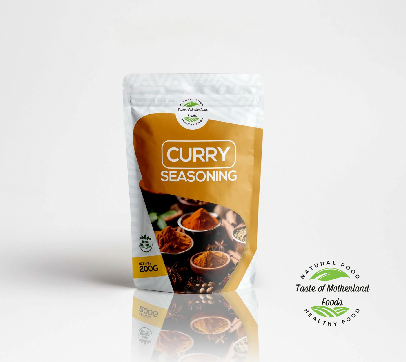 Curry seasoning package with visible branding on a white background
