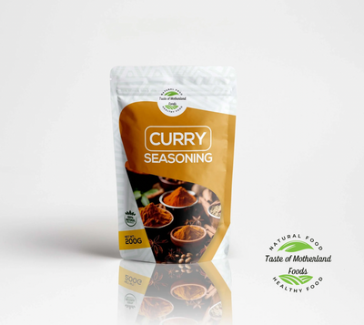 Curry seasoning package with visible branding on a white background